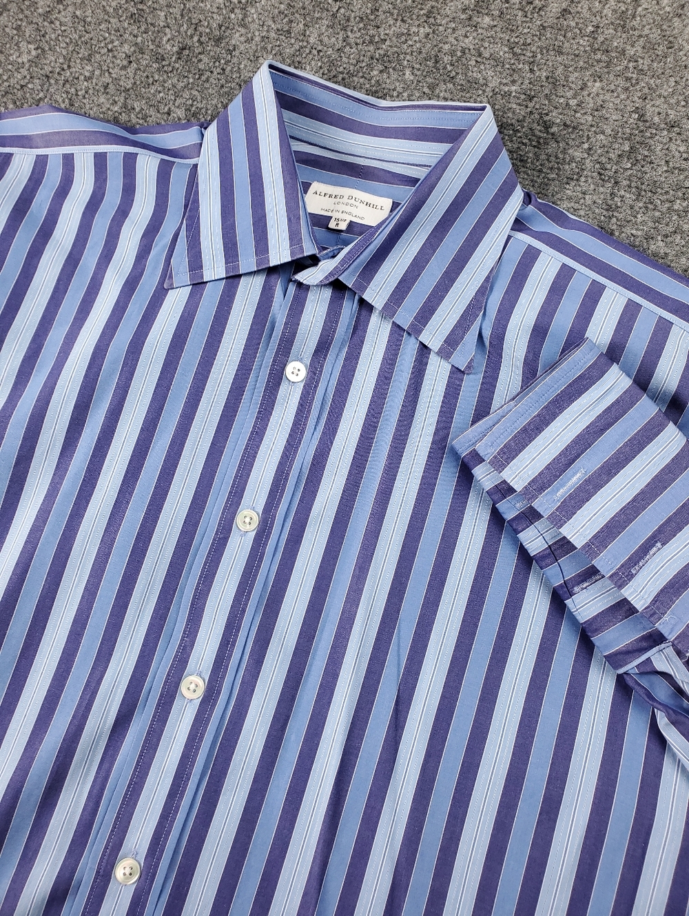 Alfred Dunhill London Dress Shirt 15.5 39 French Cuff Striped Button Up Formal
